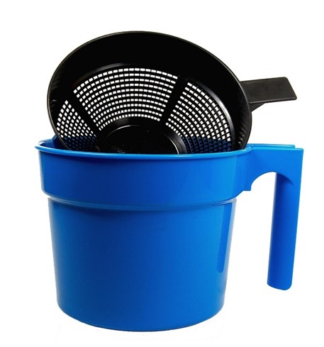 Mug for milking the first streams of milk.